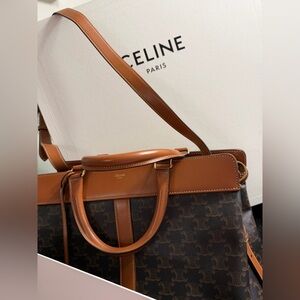 Celine Tan and Brown Shoulder Bag